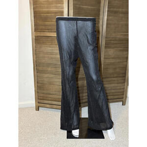 Black Sheer Plus-Size Flared Pants